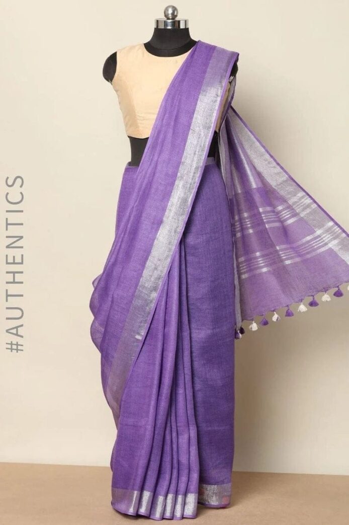 Linen by Linen saree with Dummy in picture