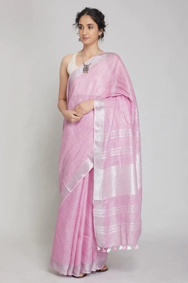 Pure Linen Sarees Online | Handloom Woven Linen Sari for All Occasions
