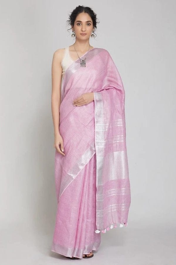 Pure Linen Sarees Online | Handloom Woven Linen Sari for All Occasions