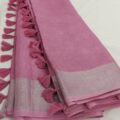 Pure Linen Sarees with Zari Border