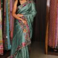 Pure Handloom Saree in Pure Tussar Silk – Parsi Hand Embroidery Work
