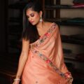 Tussar Silk Saree with Parsi Embroidery Online and draped women in picture