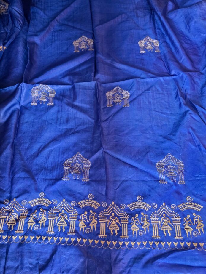 Tussar Silk Churidar Set with Dupatta – Pure Silk Embroidered Festive Wear