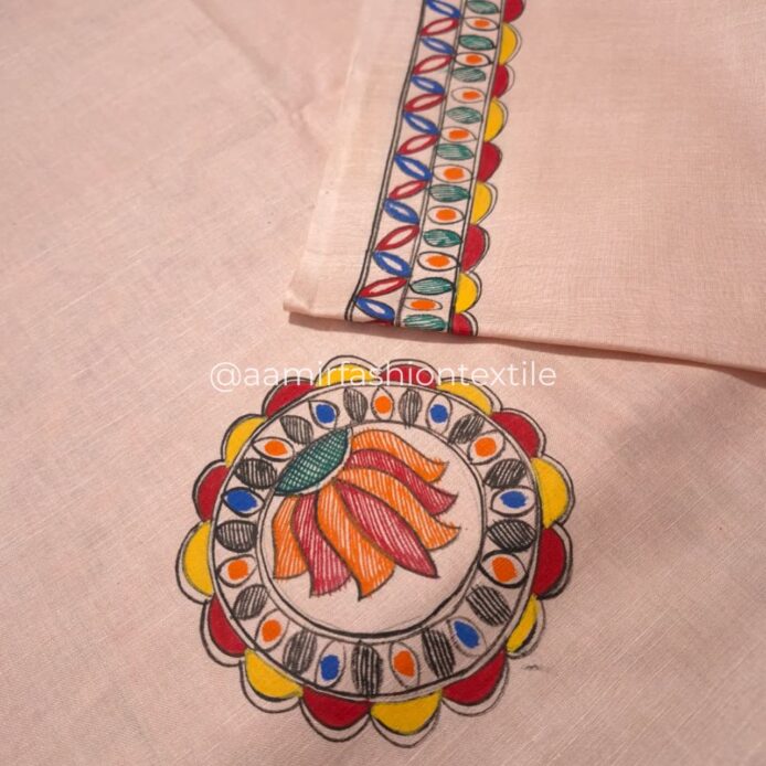 Buy Madhubani print dress material online on the floor