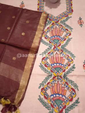 Buy Madhubani print dress material online on the floor