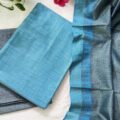 Khadi Cotton Suit Material Plain with Temple Border – Daily Wear Suit Set