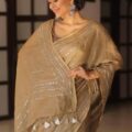 Pure Linen Saree with Bead and Sequin Work | Aamir Fashion Textile