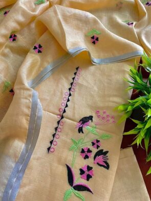 Linen Salwar Kameez with Dupatta | Embroidery Work | Party & Wedding Wear