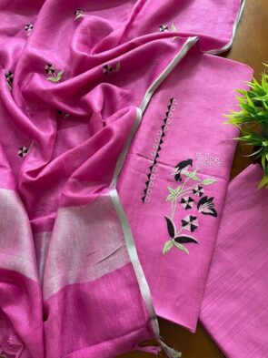 Unstitched Linen Suits for Ladies with Embroidery | Party Wear