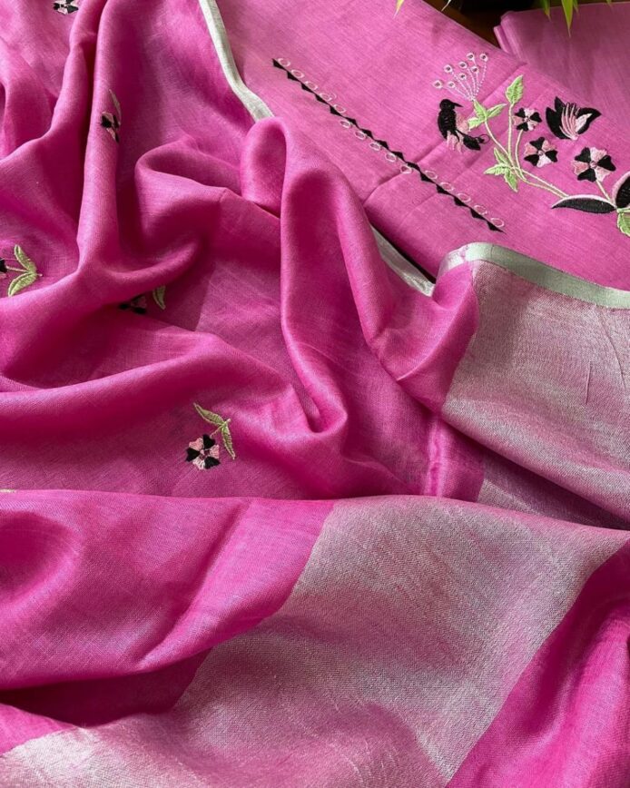 Unstitched Linen Suits for Ladies with Embroidery | Party Wear