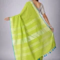 Pure Cotton Slub Sarees | Plain Saree with Contrast Blouse