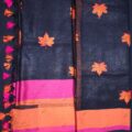 Black Linen Saree with Embroidery Work Party & Wedding Wear