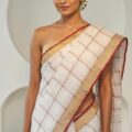 Bhagalpuri Linen Saree with Copper Zari Border Onam Saree