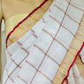 Bhagalpuri Linen Saree with Copper Zari Border Onam Saree