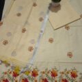 Cotton linen salwar suit with dupatta – Floral Embroidery Party Wear