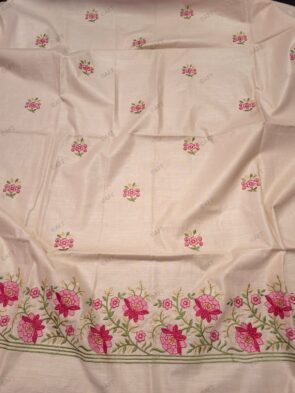 Linen Cotton Dress Material for Women | Floral Embroidery Suit
