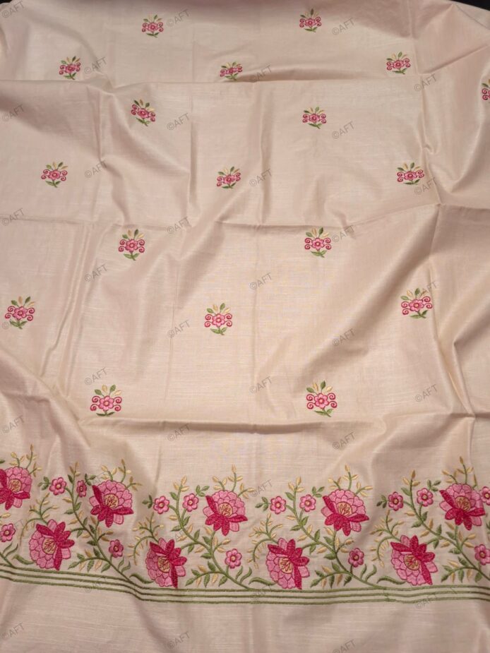 Linen Cotton Dress Material for Women | Floral Embroidery Suit