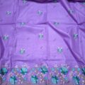 Unstitched Cotton Salwar Suit with Dupatta on the floor with flower pot