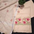 Linen Cotton Dress Material for Women | Floral Embroidery Suit