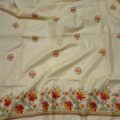 Cotton linen salwar suit with dupatta – Floral Embroidery Party Wear