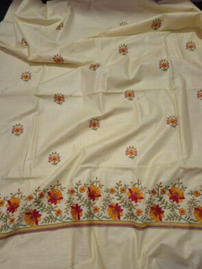 Cotton linen salwar suit with dupatta – Floral Embroidery Party Wear