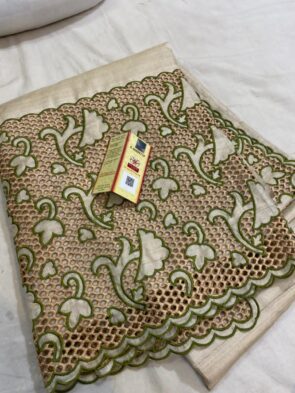 Handloom Bhagalpuri Tussar Silk Sarees with Hand Cutwork