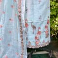 Linen Suits For Women Unstitched With Bird Embroidery Suit