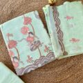 Pure Linen Dress Material Online – Swan Embroidery Festive Wear