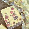 Pure Linen Embroidered Suit Set with Bird Embroidery