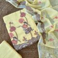Pure Linen Embroidered Suit Set with Bird Embroidery